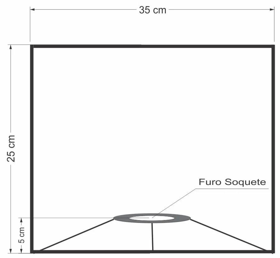 Cúpula em tecido quadrada abajur luminária cp-25/35x35cm rustico cinza