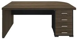Conjunto Escritório 3 Peças Mesa Lado Direito Corp A06 Charuto/Preto -