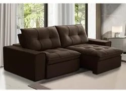 Sofá Retrátil Reclinável 3 Lugares 210cm Argon F05 Veludo Marrom - Mpo