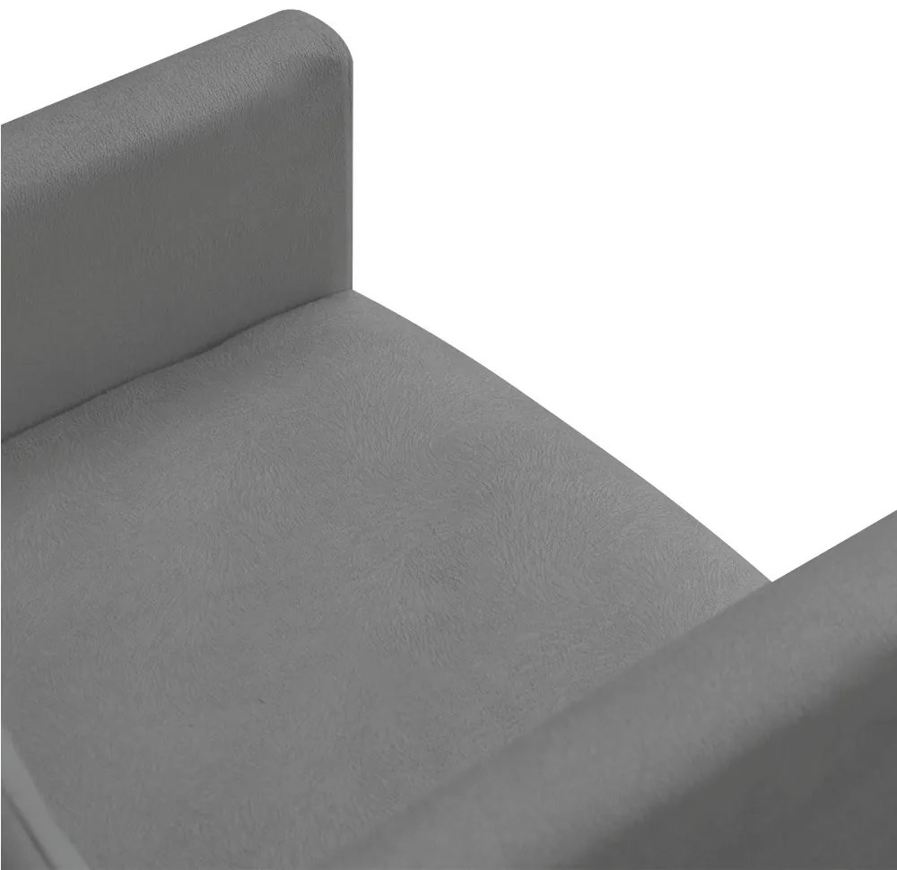 Poltrona Nina Suede Grafite Pés Palito Castanho M11 - D'Rossi