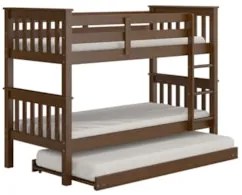 Treliche Solteiro Juvenil com Escada Fixa Bliss Z40 Castanho Acetinado