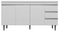 Cozinha Modulada 5 Peças Balcão com Pia 160cm Andréia Branco - AJL Móv