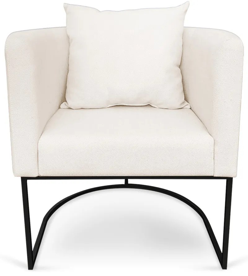 Poltrona Paola Linho Base Metálica Preto D03 - D'Rossi  - A27 Areia