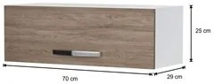 Kit 2 Armários Aéreos Geladeira Veneza 70cm 1 Porta Branco/Castanho -