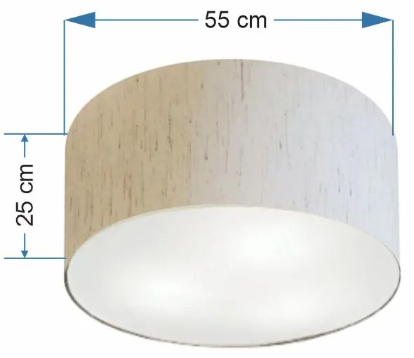Plafon Cilíndrico Md-3058 Cúpula em Tecido 55x25cm Linho Bege - Bivolt