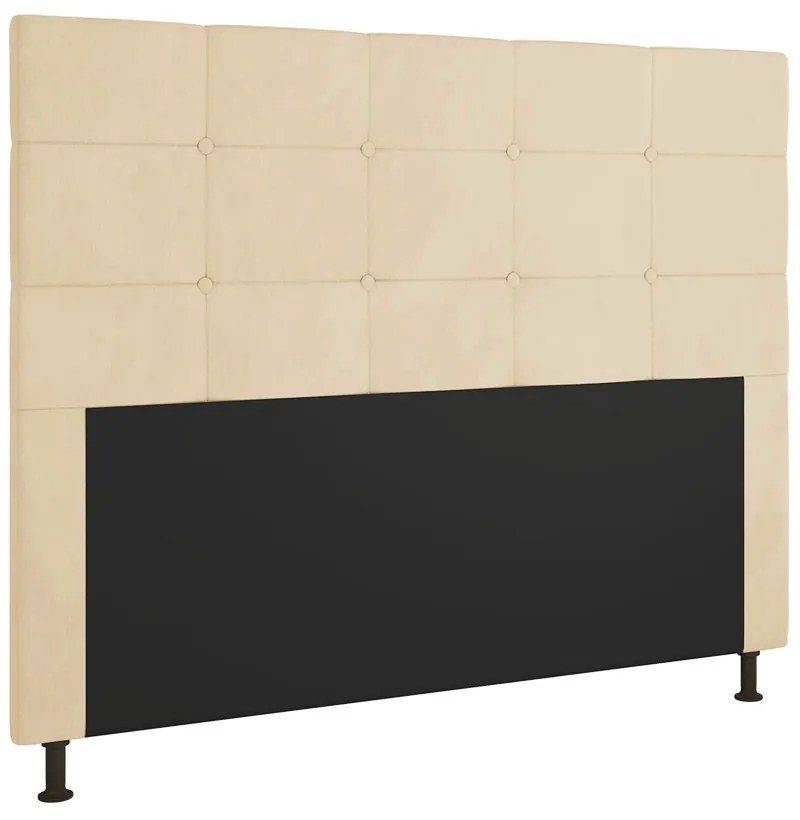 Cabeceira Casal Cama Box 140cm para Quarto Stambul Suede M11 - D'Rossi - Bege