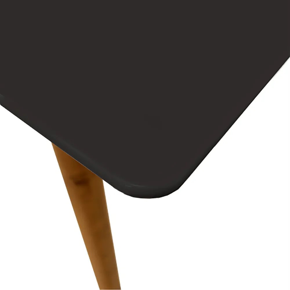 Mesa de Jantar Antonella 120x90 cm Pés Retrô Castanho - D'Rossi - Preto