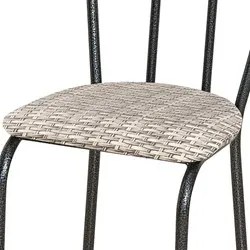 Kit 4 Cadeiras 004 Cromo Preto/Rattan - Artefamol