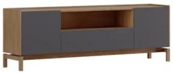 Rack TV 50 Pol 180cm 2 Portas 1 Gaveta Tauari/Grafite F07   - Mpozenat