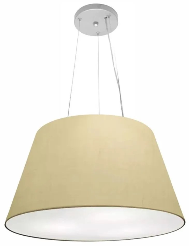 Lustre Pendente Cone Md-4141 Cúpula em Tecido 30/50x35cm Algodão Crú - Bivolt