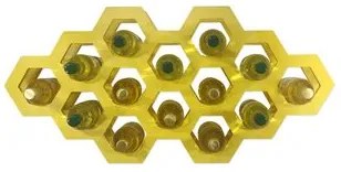 Garrafeiro Colmeia Amarelo Acetinado 14 garrafas Woodyou