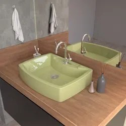 Cuba Pia De Apoio Para Banheiro Retangular Aria RT50 Verde Acqua C08 -