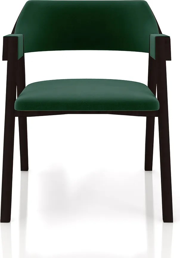 Cadeira Sala de Jantar e Jogos Carteados Madeira Maciça Poker Veludo Verde/Tabaco G42 - Gran Belo