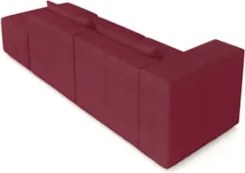 Sofá 5 Lugares 343cm Com Puff Direito Fay Veludo Bordo Z55 - Mpozenato