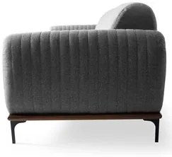 Sofá 150cm 2 Lugares Pés Preto Molino C-416 Linho Cinza - Domi