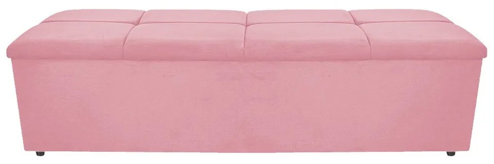 Calçadeira Munique 140 cm Casal Suede Rosa Bebê - ADJ Decor