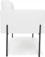 Poltrona Sala Pé Metal Preto Kit 2 Ana Sintético Branco - Ibiza