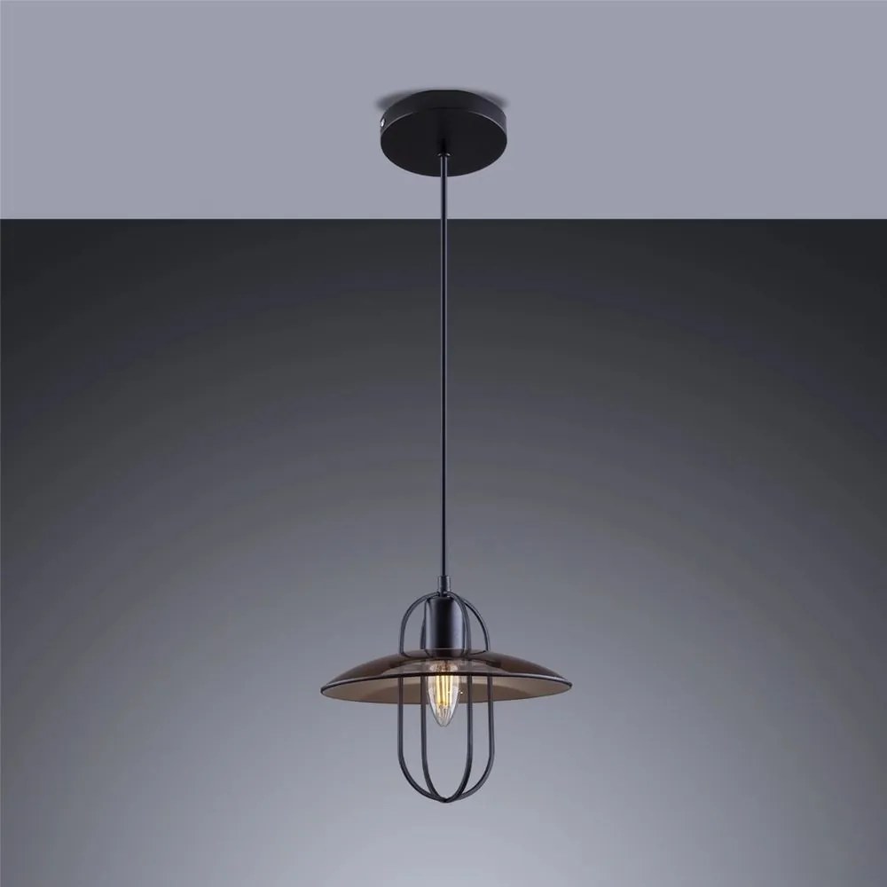 Luminária Pendente Texas Preto em Vidro e Aço Startec - Bivolt
