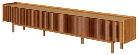 Rack Abra Ripado Cor Nature 3 Gavetas 222cm
