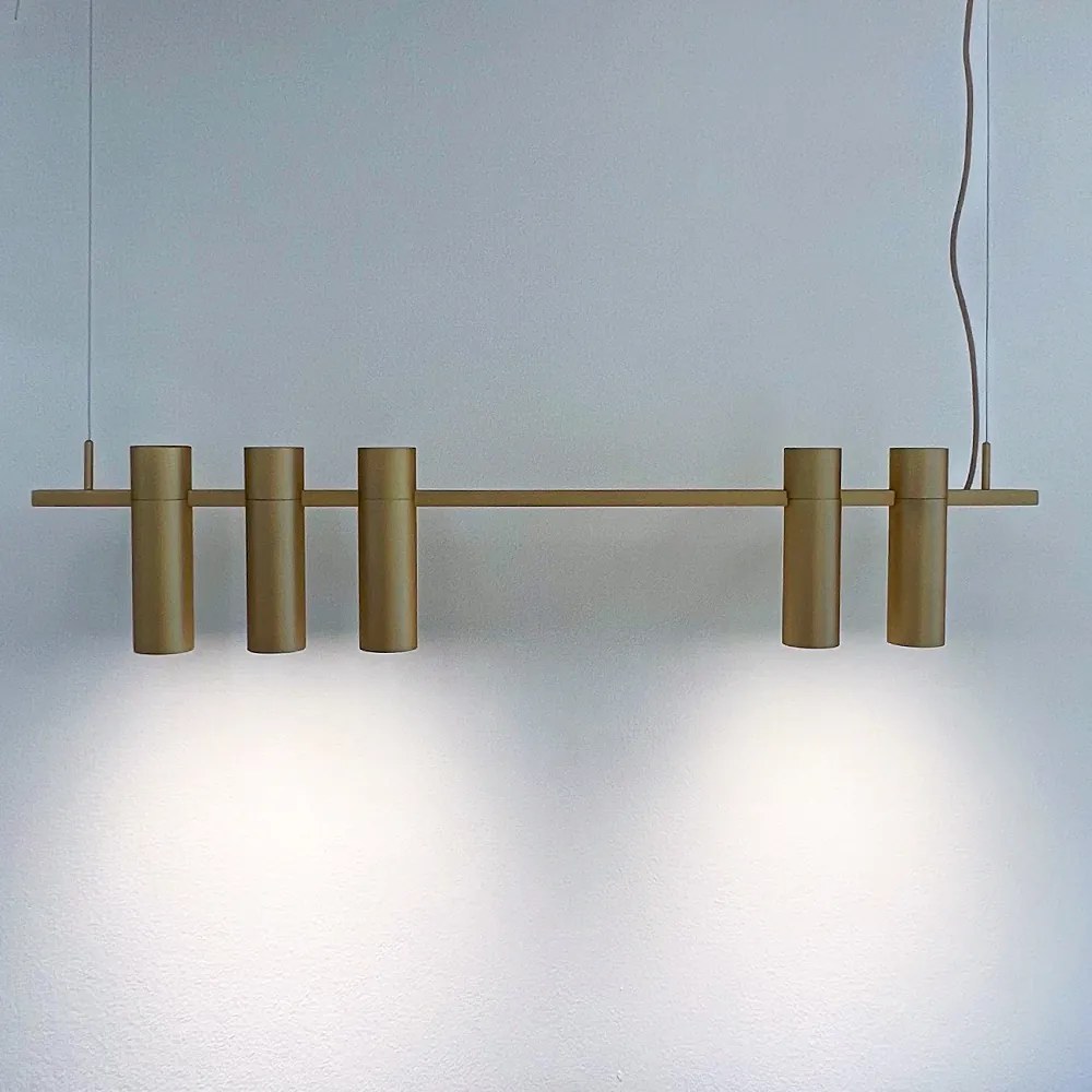 Pendente Retângular 100X5,5X20,8Cm Tubo Transpasse Assimétrico Alumíni... (PRETO)