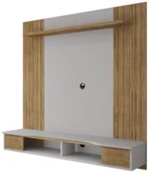 Painel TV 55 Pol e Bancada Suspensa 136cm Foz Cinamomo/Off B02 - Mpoze