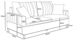 Sofá Living 3 Lugares 180cm com Almofadas Veras D05 Boucle Bege - Mpoz