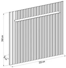Painel para TV 75 Polegadas Ripado 223x240cm Pratisk D04 Freijó - Mpoz