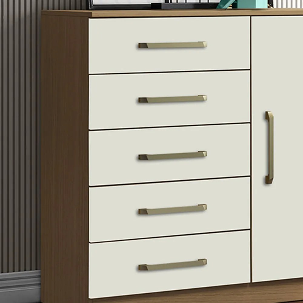 Cômoda Quarto 1 Porta Sapateira 91cm Lanaluna A09 - D'Rossi - Atacama e Off White