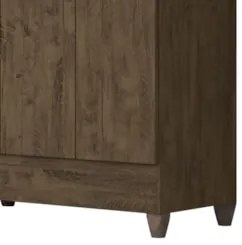 Guarda Roupa Casal 162cm Com Espelho Cuban Castanho Wood Z17 - Mpozena