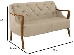Kit Namoradeira 135cm e 2 Poltronas Decorativas Capitonê Lapa M22 PU B
