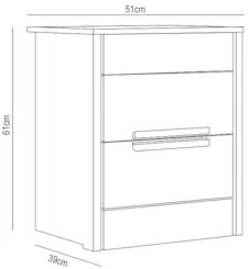 Mesa de Cabeceira 2 Gavetas 51cm Lara Z17 Freijó/Cinza - Mpozenato