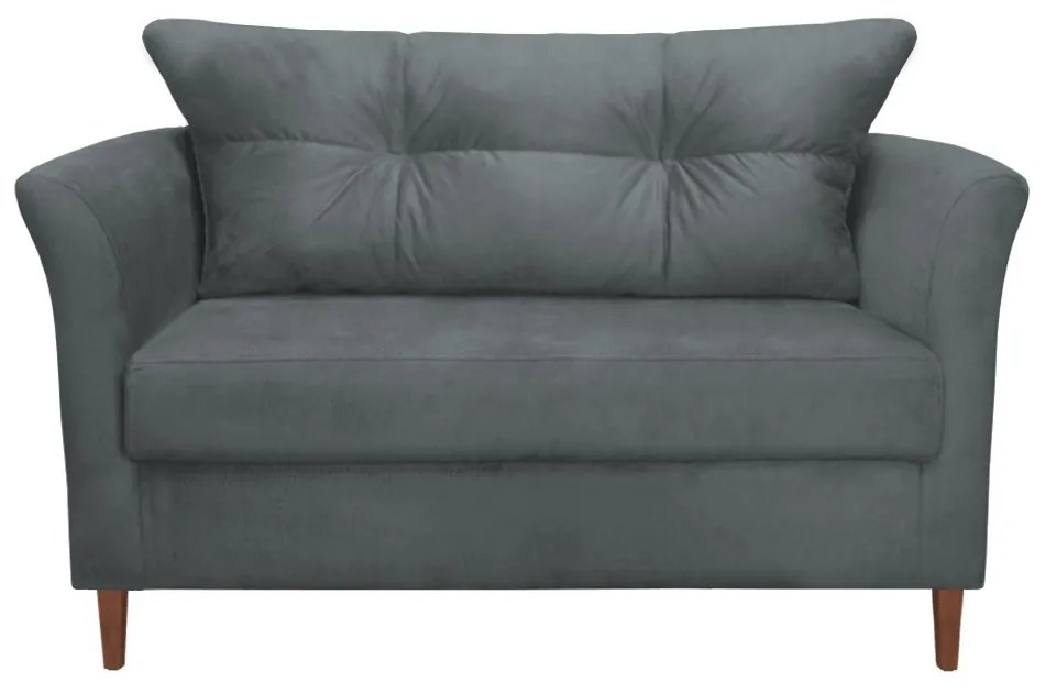 Namoradeira Ibis Decorativa 2 Lugares 1,35 m Recepção Quarto Sala Suede Cinza Grafite