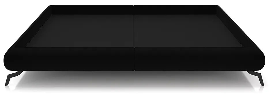 Cama King Size Avulsa Bezos Madeira Imunizada Pés em Aço Revestimento Veludo Preto G91 - Gran Belo