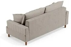 Sofá Living 3 Lugares 180cm com Almofadas Veras D05 Linho Bege - Mpoze