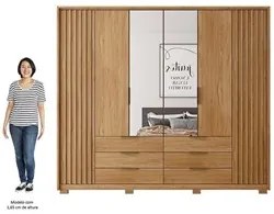 Guarda Roupa Casal Com 2 Espelhos 6 Portas Martin C01 Buriti - Mpozena