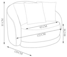 Kit 2 Poltronas Decorativa Giratória para Sala Kaly Z32 Boucle Branco