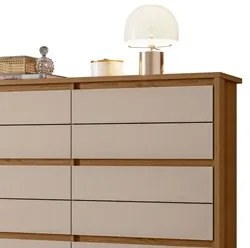 Cômoda para Quarto 10 Gavetas 151cm Duetto Jatobá/Fendi - Albatroz
