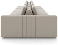 Sofá Ilha e Puff Sala Living 505cm Siesta Z32 Veludo Bege  - Mpozenato