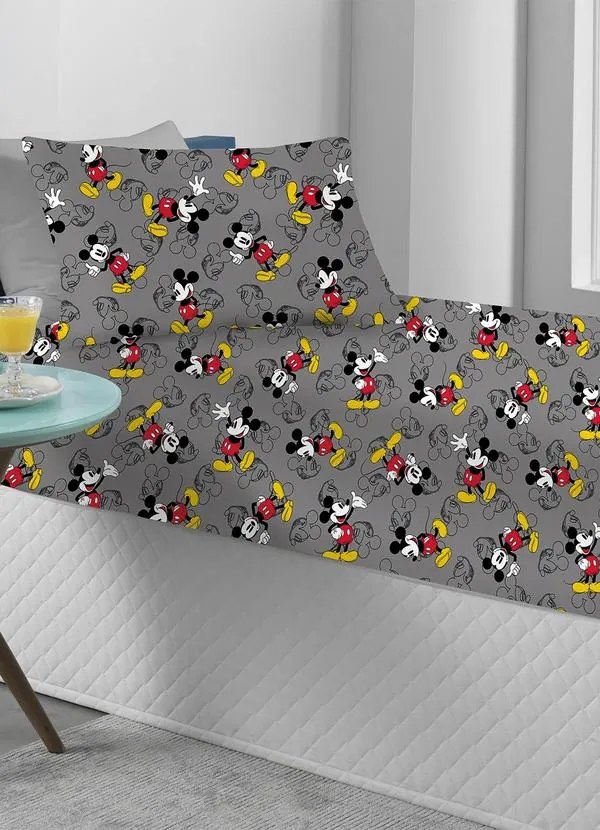 Jogo de Cama Cinza Solteiro 2 Peças