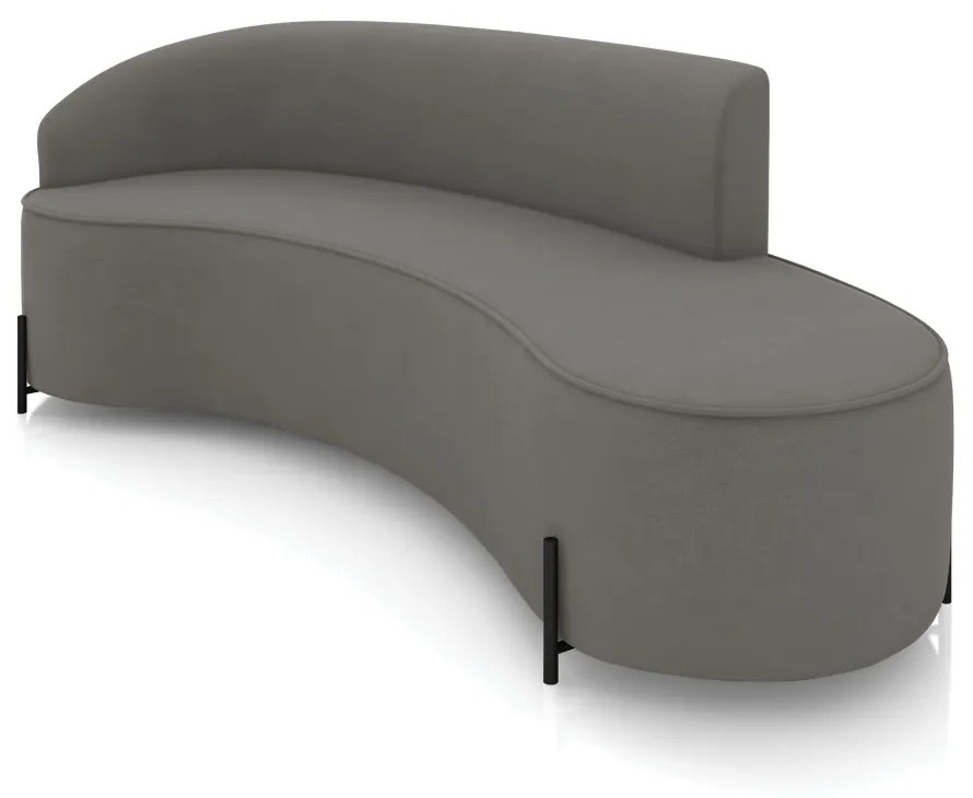 Sofá 4 Lugares Orgânico 220cm Pé Ferro Preto Morgan Suede D03 - D'Rossi - Grafite