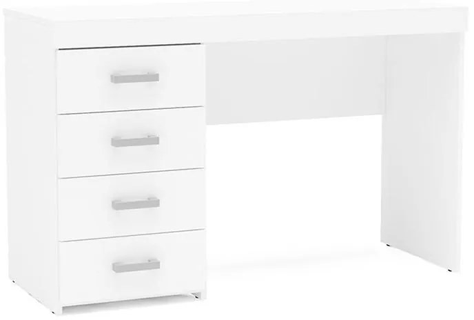 Mesa De Escritório Computador Malta 1,20m 4 Gavetas - Branco