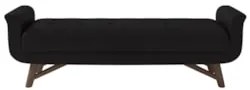 Puff Recamier Calçadeira 195cm Base Madeira Neville Z37 Sintético Pret