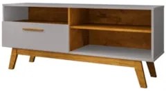 Rack Bancada Para TV 55 Pol 136cm Paládio Off/Naturalle - Bechara