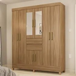 Guarda Roupa Casal 8 Portas 2 Com Espelho Elite 2 Gavetas Munique D02