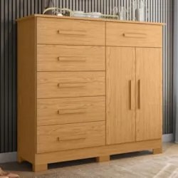 Cômoda Para Quarto 2 Portas 124cm Ester A02 Cinamomo - Mpozenat