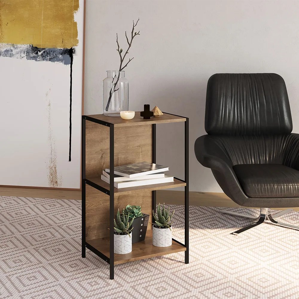 Estante Alta Multiuso Steel Quadra Vermont e Base Metálica Preto 45 cm - D'Rossi