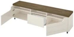 Rack Tv 75 Pol 200cm com 2 Portas Abel Pinho/Off White A09 - Mpozenato