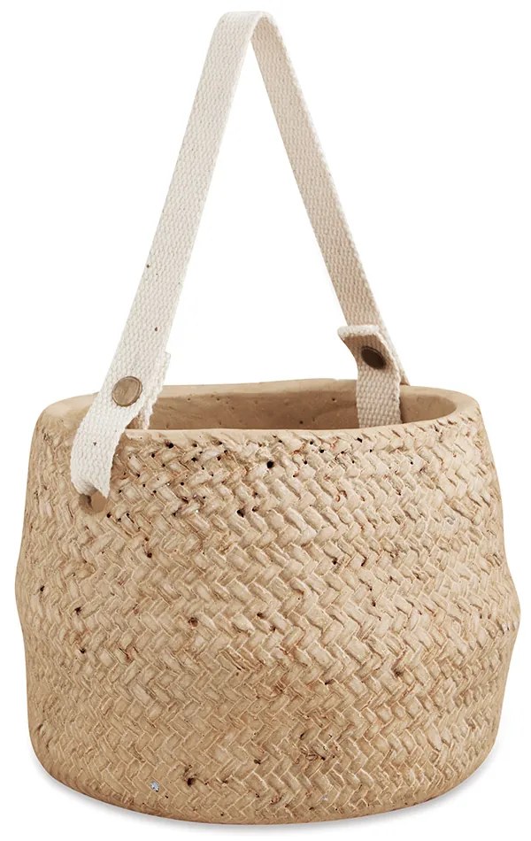 Cachepot Pendente Em Cimento Palha 15x20 cm M02 - D'Rossi