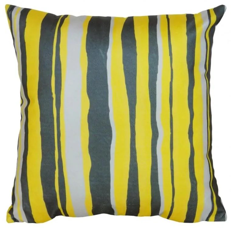 Capa de Almofada Suede Suprema em Tons Amarelo e Cinza - Círculos Ligados - 60x60cm