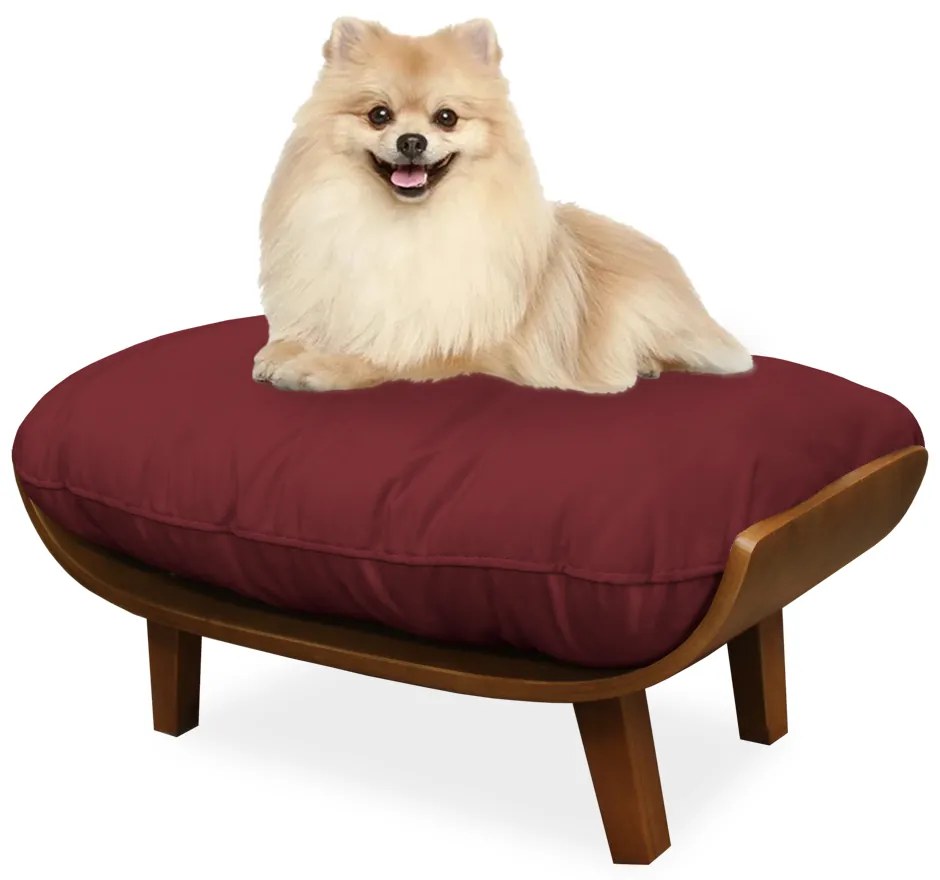 Cama Pet Costela para Cães e Gatos Almofadada Suede Bordo